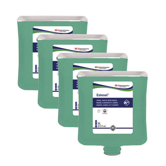 Estesol Hand, Hair and Body Cleaner Manual Cartridge, Rainforest Scent, 2 L, 4/Carton