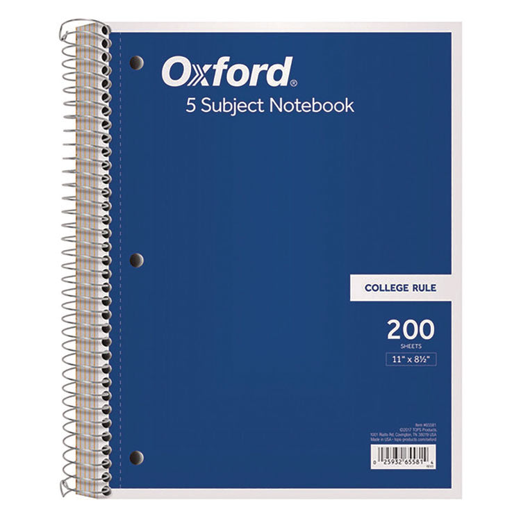 Coil-Lock Wirebound Notebook, 3-Hole Punch, 5-Subject, College Rule, Randomly Assorted Covers (Set 2), (200) 11 x 8.5 Sheets