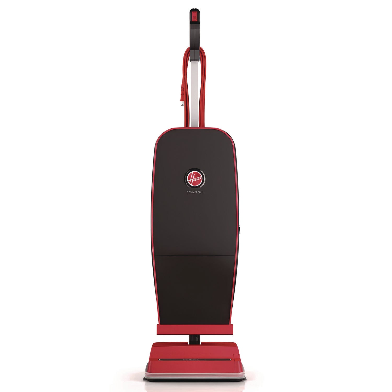 Task Vac Soft Bag Lightweight Upright, 12" Cleaning Path, Black/Red