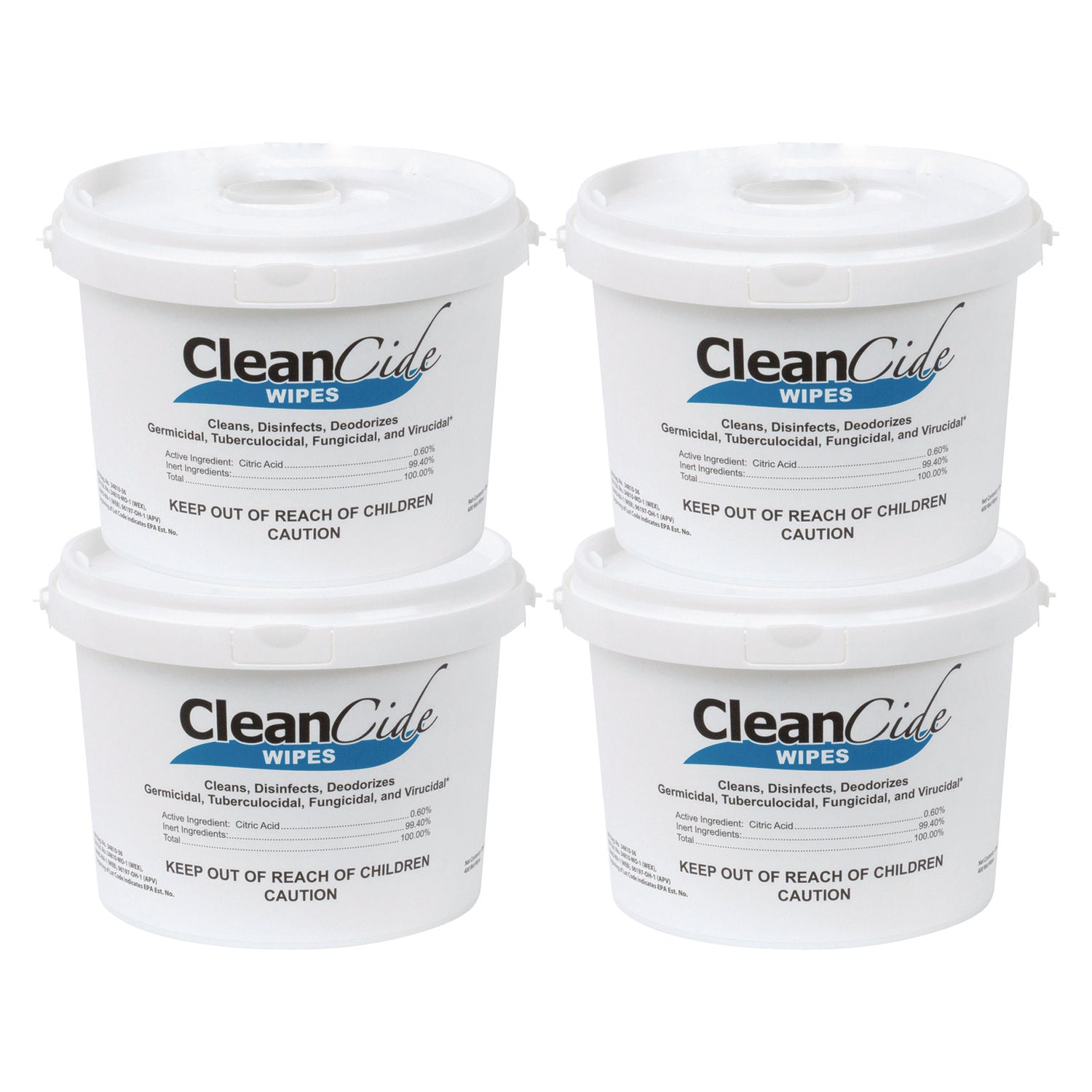 CleanCide Disinfecting Wipes, 1-Ply, 8 x 5.5, Fresh Scent, White, 400/Tub, 4 Tubs/Carton