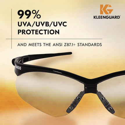 V30 Nemesis Safety Glasses, Black Nylon Frame, Indoor/Outdoor Polycarbonate Lens, 12/Box