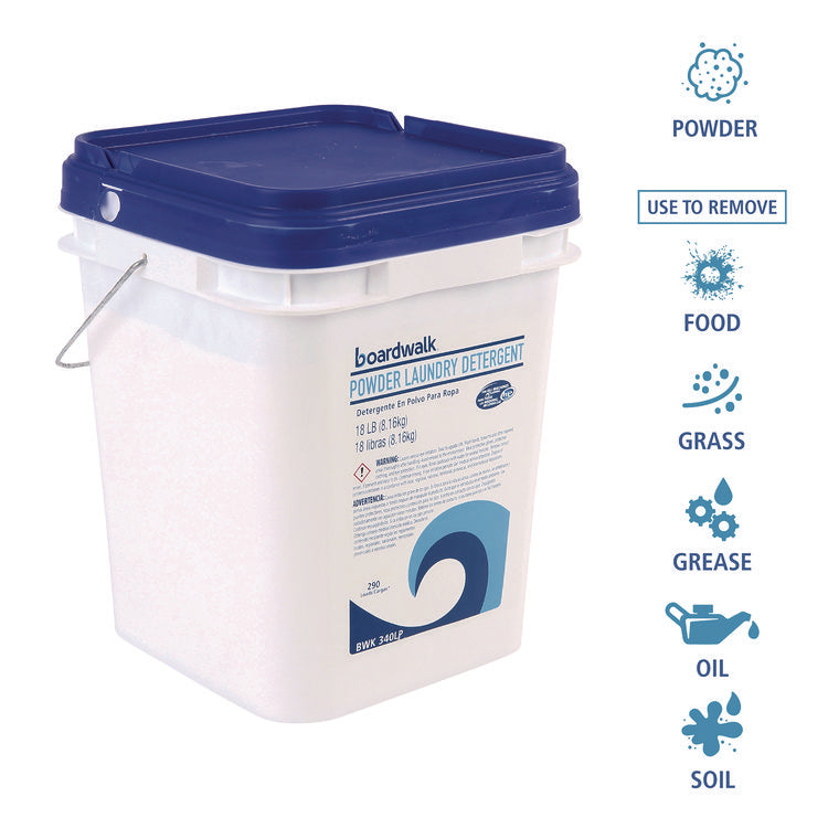 Powder Laundry Detergent, Low Foam, Crisp Clean Scent, 18 lb Pail