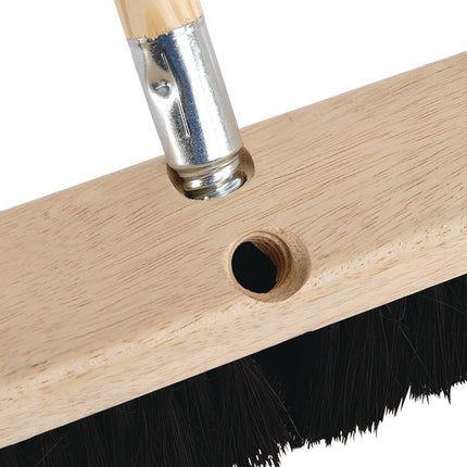 Metal Tip Threaded Hardwood Broom Handle, 0.94" dia x 60", Natural