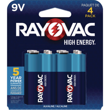 High Energy Premium Alkaline 9v Batteries, 8/pack