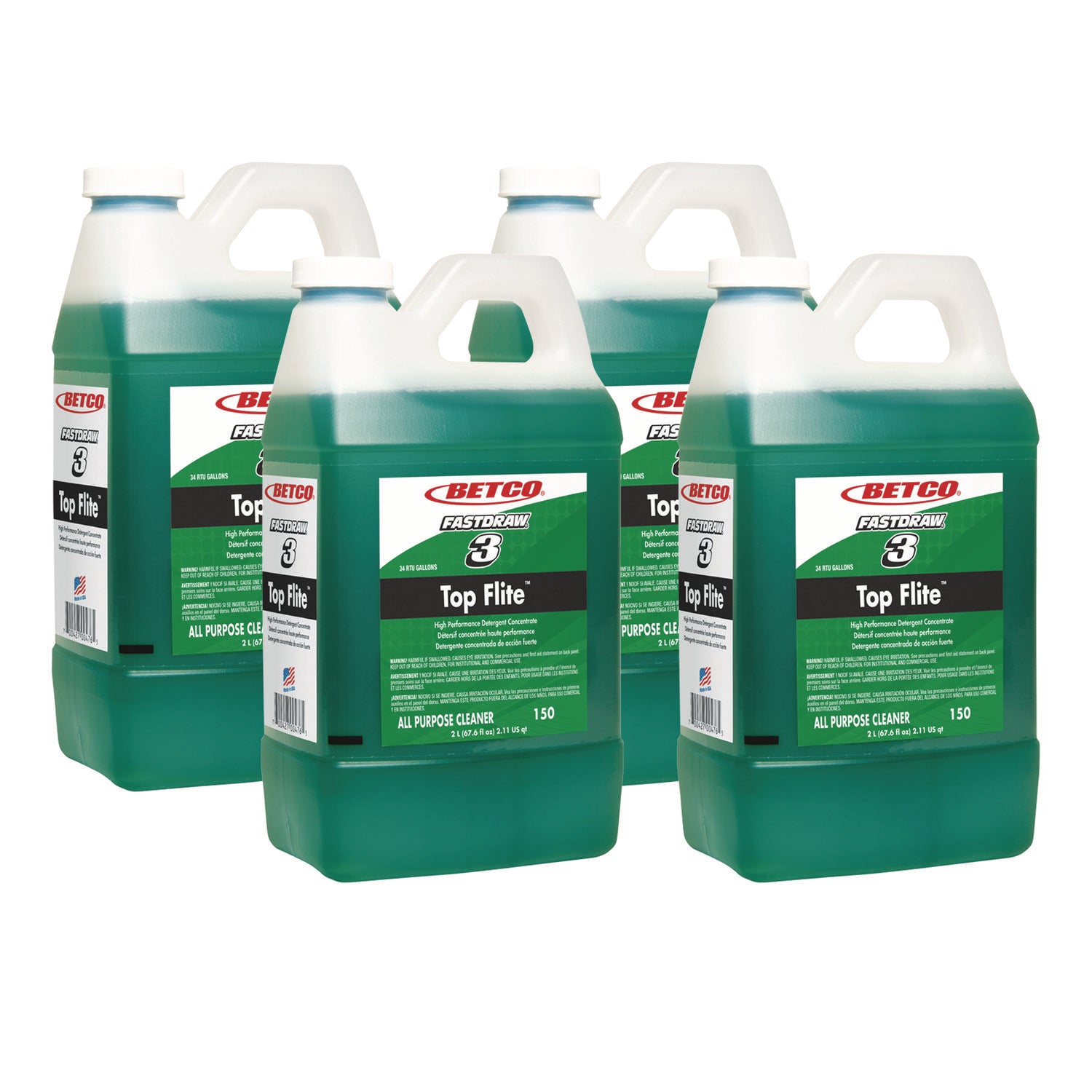 Top Flite All-Purpose Cleaner, Mint Scent, 67.6 Oz Bottle, 4/carton