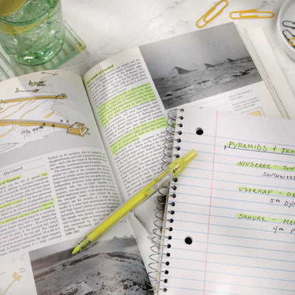 Z-Grip Retractable Highlighter Markers, Neon Yellow Ink, Chisel Tip, Neon Yellow Barrel, Dozen