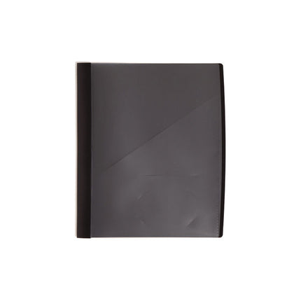 Clear Front Poly Report Cover, Double-Prong Fastener, 0.5" Capacity, 8.5 X 11, Clear/black, 5/pack