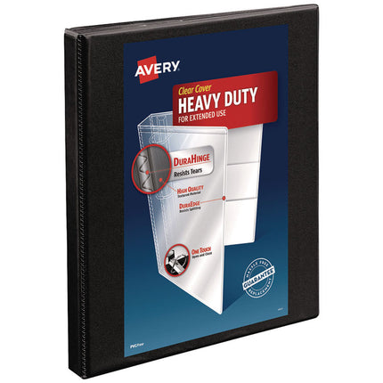 Heavy-Duty Non Stick View Binder With Durahinge And Slant Rings, 3 Rings, 0.5" Capacity, 11 X 8.5, Black, (5233)