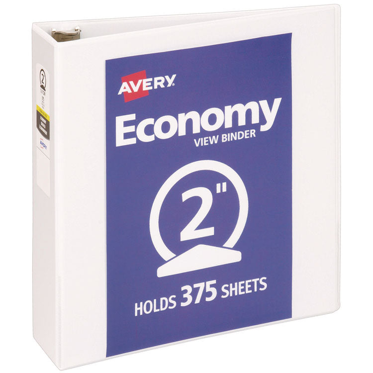 Economy View Binder With Round Rings , 3 Rings, 2" Capacity, 11 X 8.5, White, (5731)