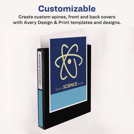 Durable View Binder With Durahinge And Ezd Rings, 3 Rings, 1.5" Capacity, 11 X 8.5, Black, (9400)