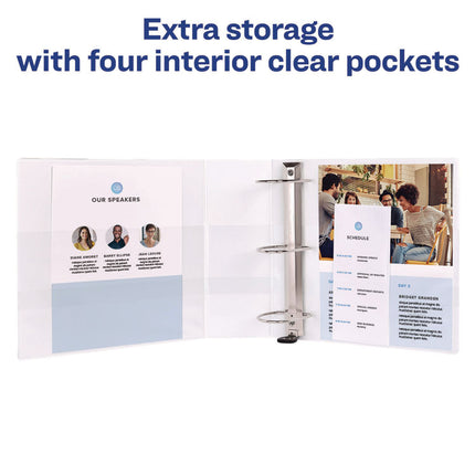 Heavy-Duty View Binder With Durahinge And Locking One Touch Ezd Rings, 3 Rings, 5" Capacity, 11 X 8.5, White