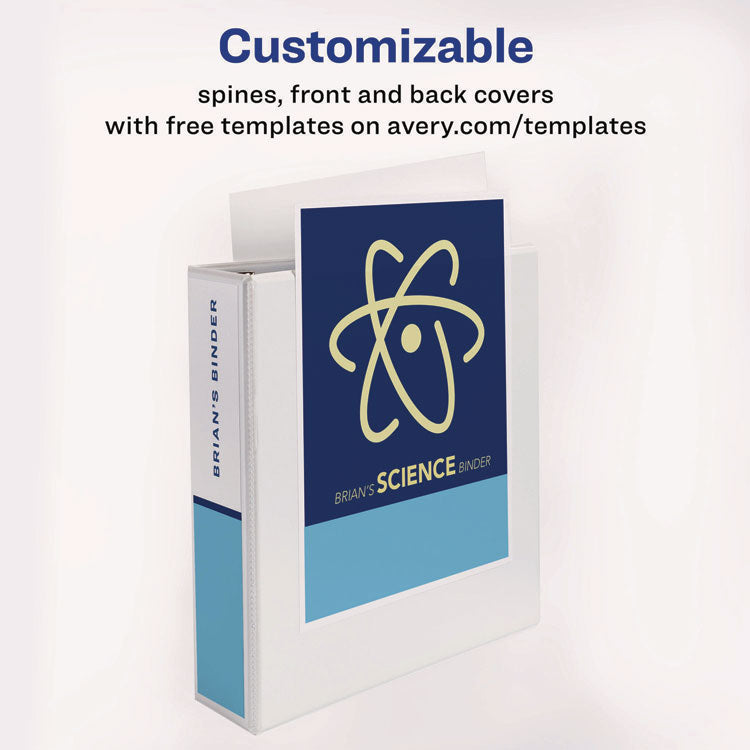 Heavy-Duty View Binder With Durahinge And One Touch Ezd Rings, 3 Rings, 2" Capacity, 11 X 8.5, White