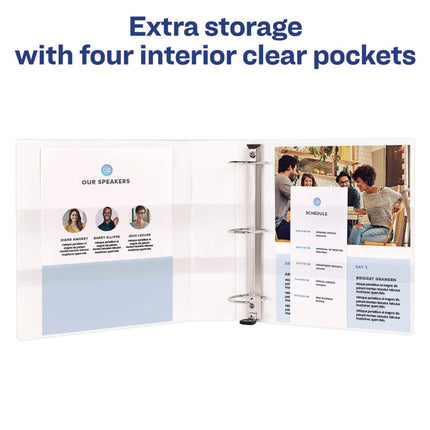 Heavy-Duty View Binder With Durahinge And One Touch Ezd Rings, 3 Rings, 2" Capacity, 11 X 8.5, White