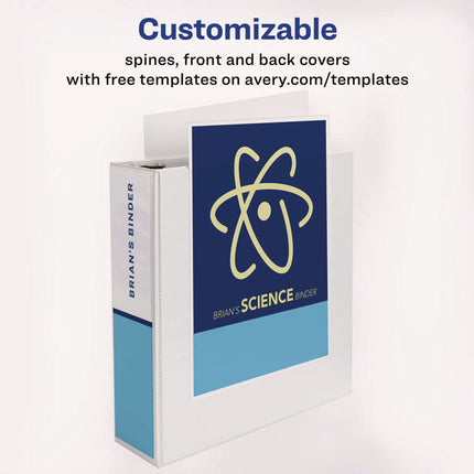 Heavy-Duty View Binder With Durahinge And Locking One Touch Ezd Rings, 3 Rings, 3" Capacity, 11 X 8.5, White