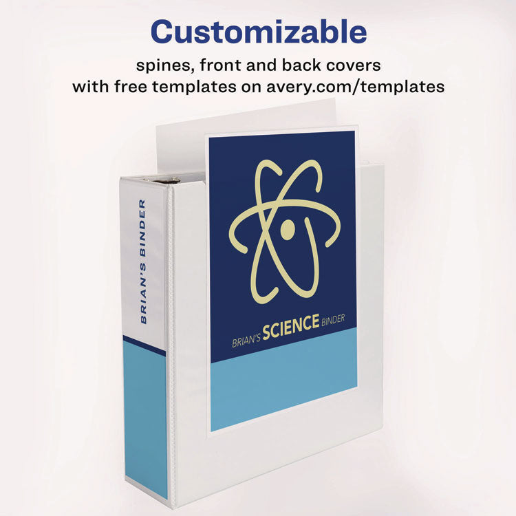 Heavy-Duty View Binder With Durahinge And Locking One Touch Ezd Rings, 3 Rings, 3" Capacity, 11 X 8.5, White