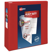 Heavy-Duty View Binder With Durahinge And Locking One Touch Ezd Rings, 3 Rings, 4" Capacity, 11 X 8.5, Red