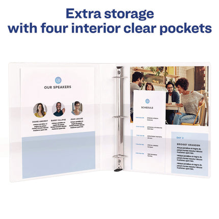 Heavy-Duty View Binder With Durahinge And One Touch Ezd Rings, 3 Rings, 1" Capacity, 11 X 8.5, White