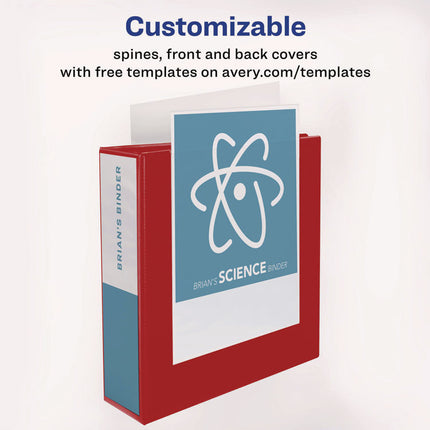 Heavy-Duty View Binder With Durahinge And One Touch Ezd Rings, 3 Rings, 2" Capacity, 11 X 8.5, Red