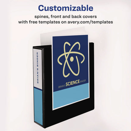 Heavy-Duty View Binder With Durahinge And One Touch Ezd Rings, 3 Rings, 2" Capacity, 11 X 8.5, Black