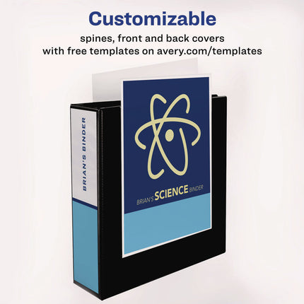 Heavy-Duty View Binder With Durahinge And Locking One Touch Ezd Rings, 3 Rings, 3" Capacity, 11 X 8.5, Black