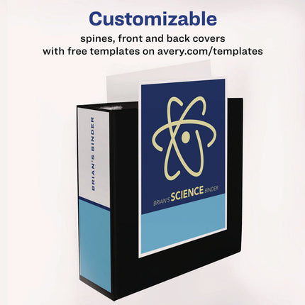 Heavy-Duty View Binder With Durahinge And Locking One Touch Ezd Rings, 3 Rings, 4" Capacity, 11 X 8.5, Black