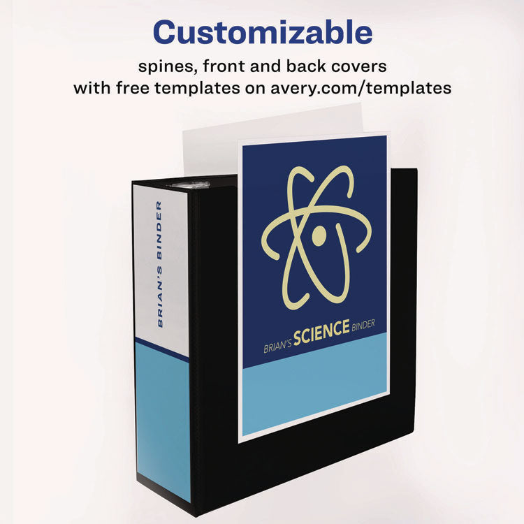 Heavy-Duty View Binder With Durahinge And Locking One Touch Ezd Rings, 3 Rings, 4" Capacity, 11 X 8.5, Black