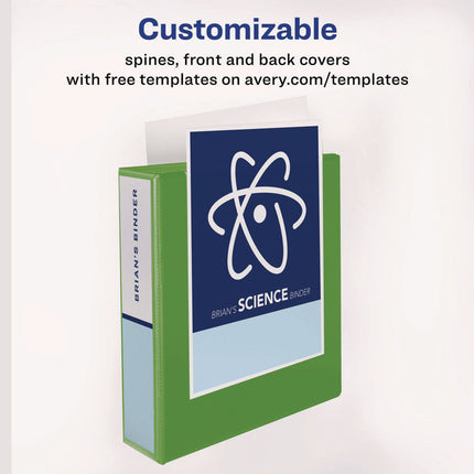 Heavy-Duty View Binder With Durahinge And Locking One Touch Ezd Rings, 3 Rings, 3" Capacity, 11 X 8.5, Chartreuse