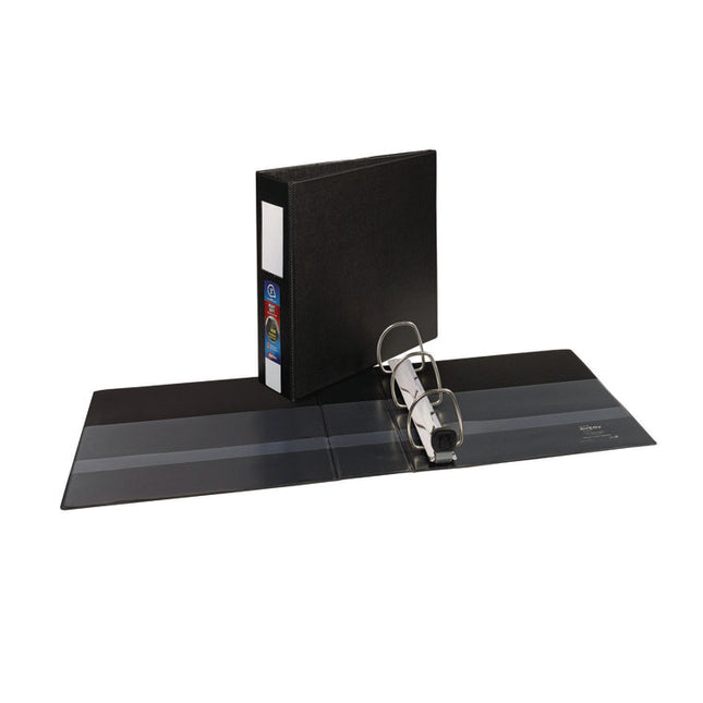Heavy-Duty Non-View Binder With Durahinge, Three Locking One Touch Ezd Rings And Spine Label, 3" Capacity, 11 X 8.5, Black