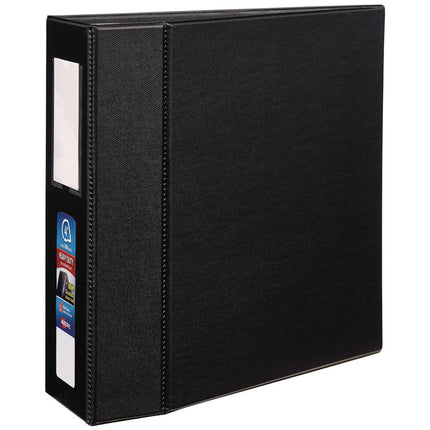 Heavy-Duty Non-View Binder With Durahinge, Three Locking One Touch Ezd Rings And Spine Label, 4" Capacity, 11 X 8.5, Black