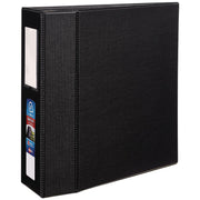 Heavy-Duty Non-View Binder With Durahinge, Three Locking One Touch Ezd Rings And Spine Label, 4" Capacity, 11 X 8.5, Black