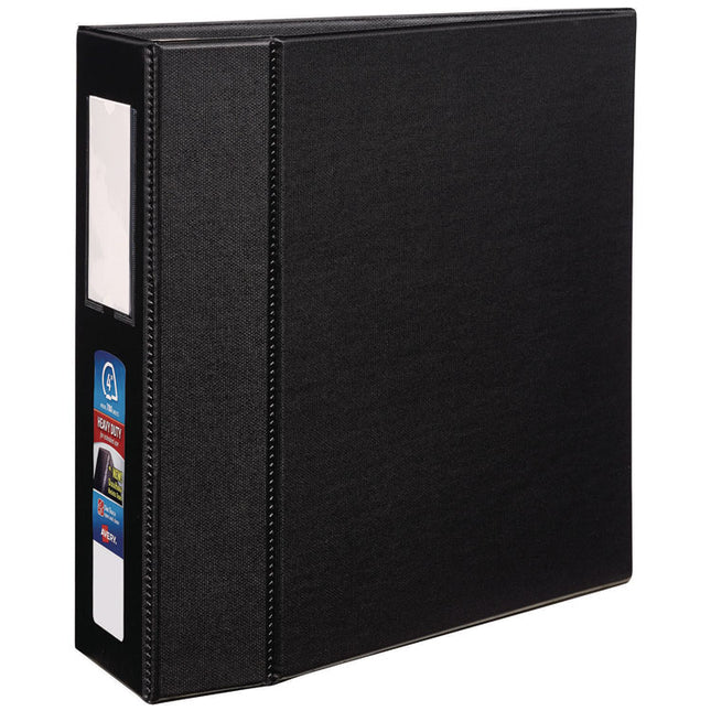 Heavy-Duty Non-View Binder With Durahinge, Three Locking One Touch Ezd Rings And Spine Label, 4" Capacity, 11 X 8.5, Black