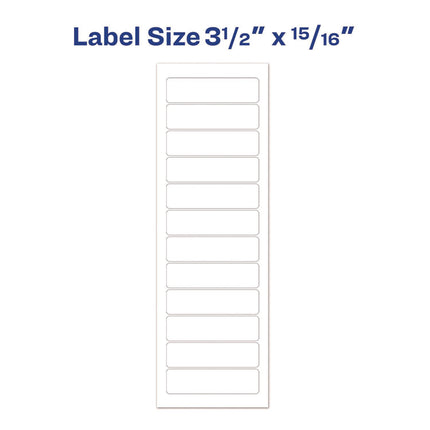 Dot Matrix Printer Mailing Labels, Pin-Fed Printers, 0.94 X 3.5, White, 5,000/box