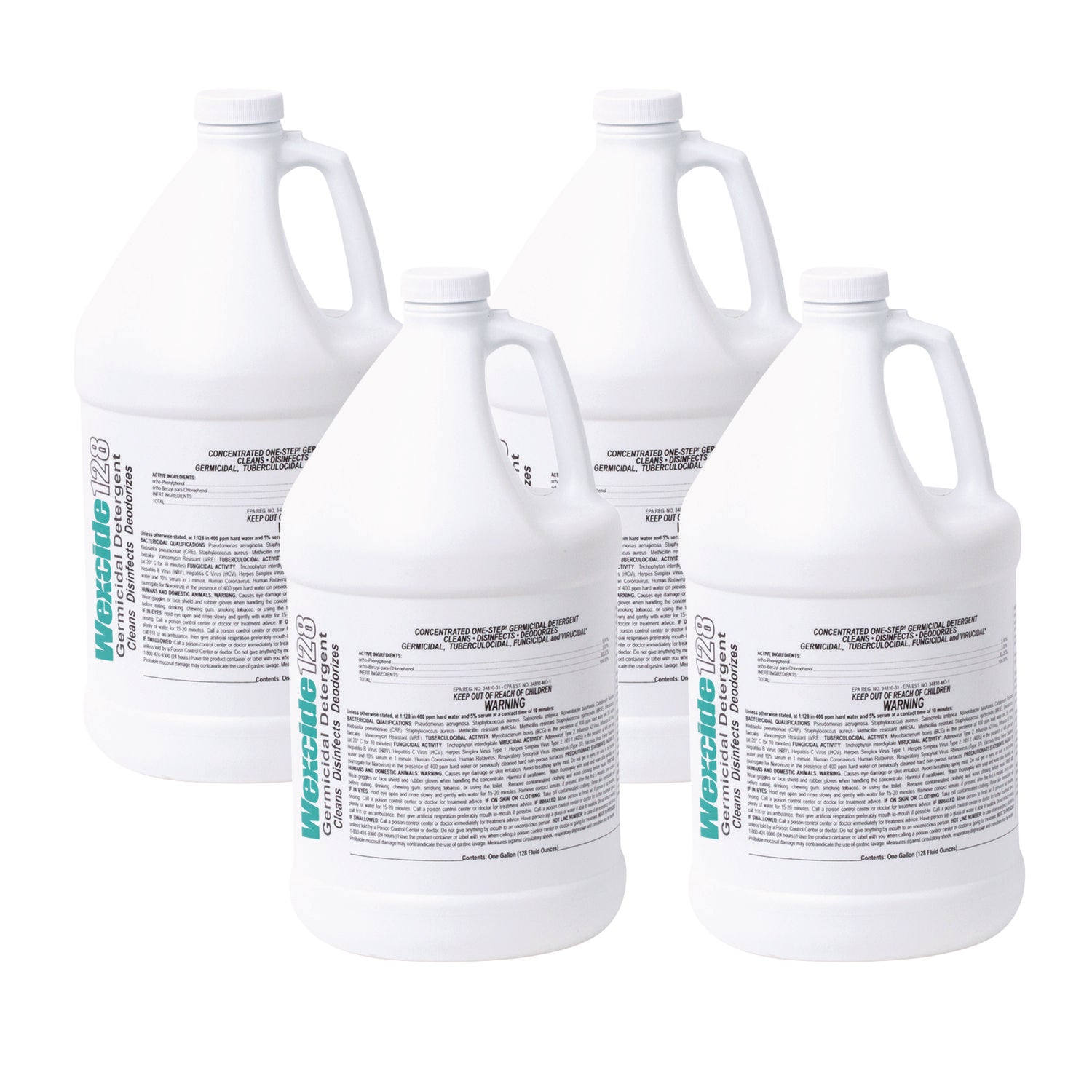 Wex-Cide Concentrated Disinfecting Cleaner, Nectar Scent, 128 Oz Bottle, 4/carton