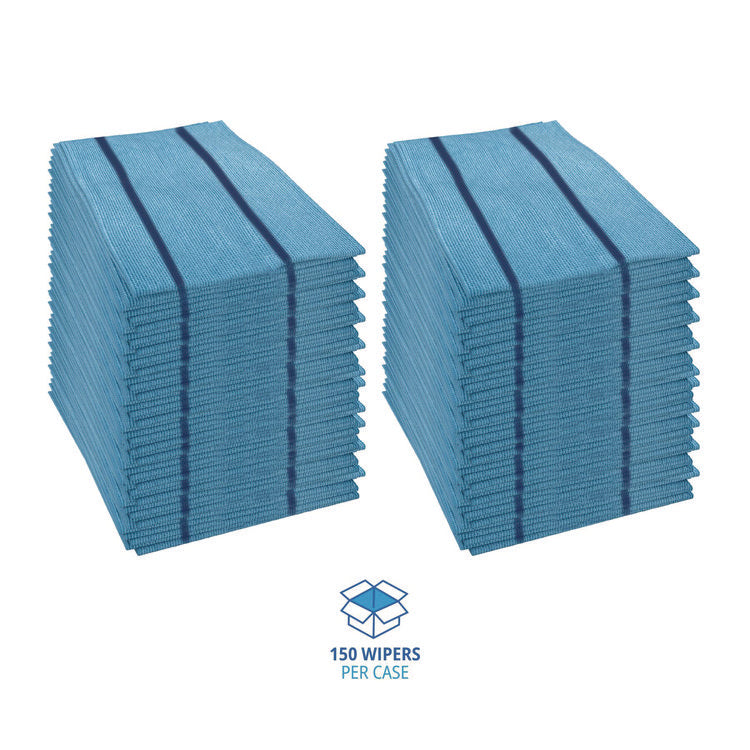 Antimicrobial Foodservice Wipers, 1-Ply, 12 x 21, Blue, 150/Carton