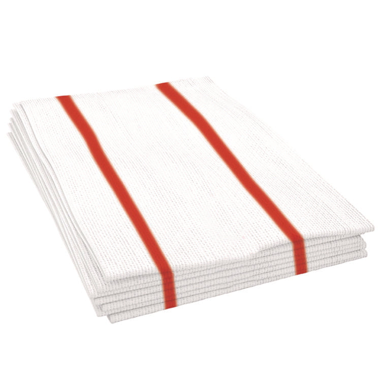 Antimicrobial Foodservice Wipers, 1-Ply, 12 x 21, Red/White, 150/Carton