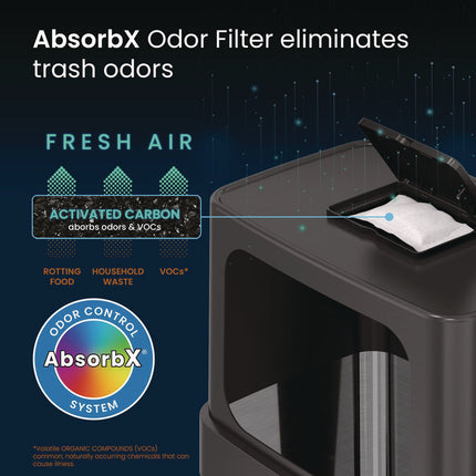 Dual Push Door Trash Can, 18 gal, Stainless Steel, Silver/Black