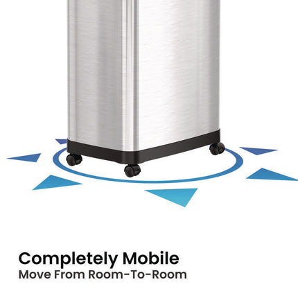 Dual Push Door Trash Can, 18 gal, Stainless Steel, Silver/Black