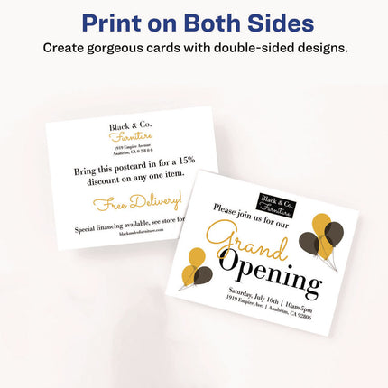 Printable Postcards, Inkjet, 65 Lb, 4.25 X 5.5, Textured Matte White, 120 Cards, 4 Cards/sheet, 30 Sheets/box
