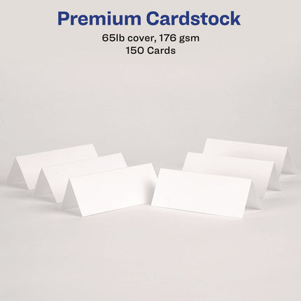 Small Textured Tent Cards, White, 3.75 x 1.44, 6 Cards/Sheet, 25 Sheets/Pack