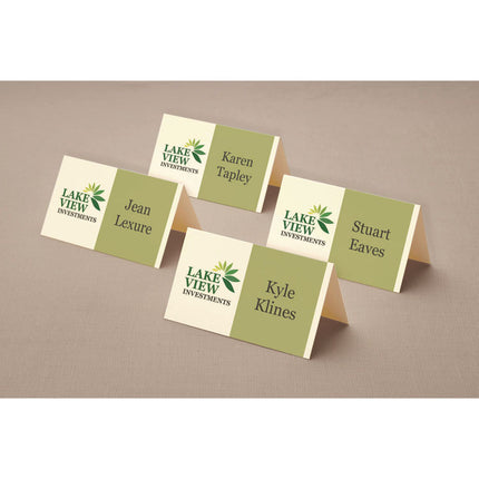 Small Tent Card, Ivory, 3.5 x 2, 4 Cards/Sheet, 40 Sheets/Pack