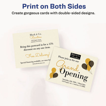 Printable Postcards, Inkjet/Laser, 80 lb, 4.25 x 5.5, Matte Ivory, 100 Cards, 4 Cards/Sheet, 25 Sheets/Box