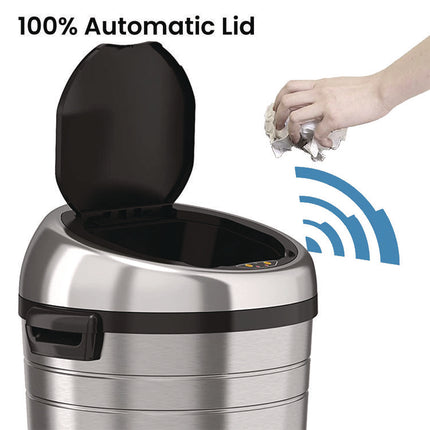 Extra-Large Sensor Trash Can with Wheels, 18 gal, Plastic/Stainless Steel