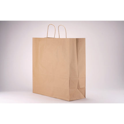 Kraft Paper Bags, Natural Twisted-Paper Handles, 18" x 7" x 18.5", Brown Kraft, 200/Bundle
