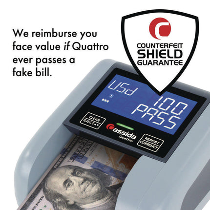 Quattro Counterfeit Detector, Infrared; Magnetic Strip Detection; Magnetic Thread Security; UV Light, U.S. Currency
