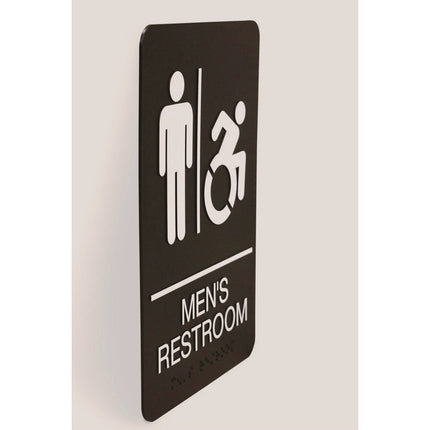 ADA Sign, Men's Restroom, 6 x 9, Black Face, White Graphics