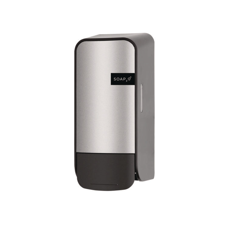 Wall-Mounted Dispenser, 1,000 mL, 5 x 5 x 11, Black/Faux Stainless Steel
