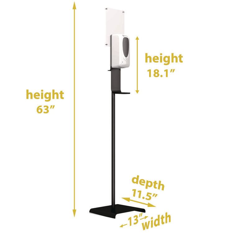Sanitizer Dispenser, 1,000 mL, 13 x 11.5 x 63, Silver