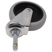 4" Swivel Stem Caster with Insert for Janitor Cart 2000, Grip Ring Stem, Black/Gray/Silver