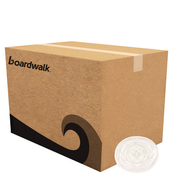 Crystal-Clear Cold Cup Straw-Slot Lids, Fits 9 oz Squat/12 oz Cold Cups, Plastic, Clear, 1,000/Carton