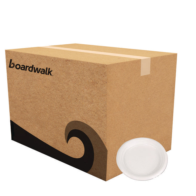 Hi-Impact Plastic Dinnerware, Plate, 6" Dia, White, 1,000/carton